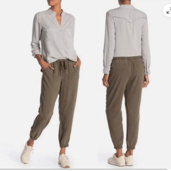 cloth & stone Pants - Cloth and Stone Easy Jogger Drawstring Pants Women's Beige / Tan Size Medium